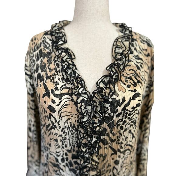 Women's Animal Print Two-Piece Skirt Set Plus Size 24/22 W Party Wedding Guest - Picture 3 of 11